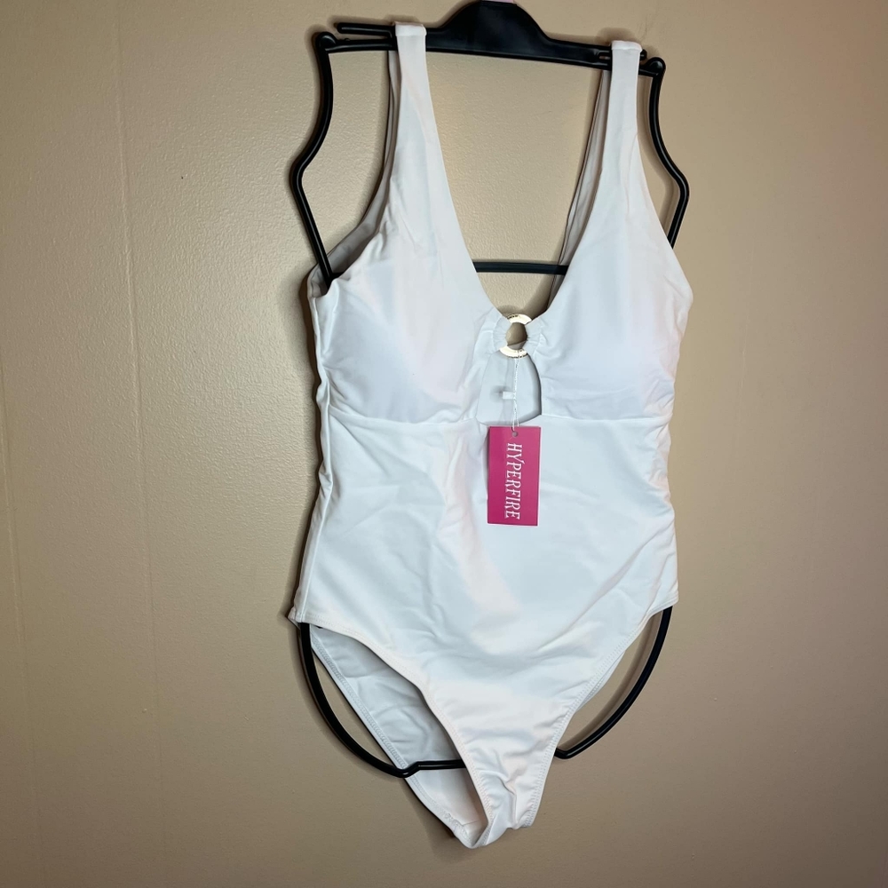 HYPERFIRE Women's Sexy Cut Out Ring Tummy Control Bathing Suit